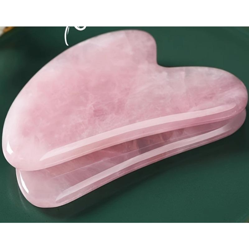 High-quality natural rose quartz heart-shaped massage tool, a soothing and smooth facial and body gua sha board for couples