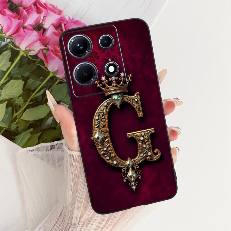 Per Custodia Infinix Note 30i X6716 Note 30 VIP Corona Fredda Lettere Cover Custodia Morbida in TPU Per Infinix Note 30 Pro Note30 4G Guscio