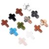 5 pezzi 12x16mm Forma a Croce Perline in Pietra Naturale Agate Quarzo Turchese Perline Distanziatrici Sfuse Per la Realizzazione di Gioielli Accessori Fai da Te