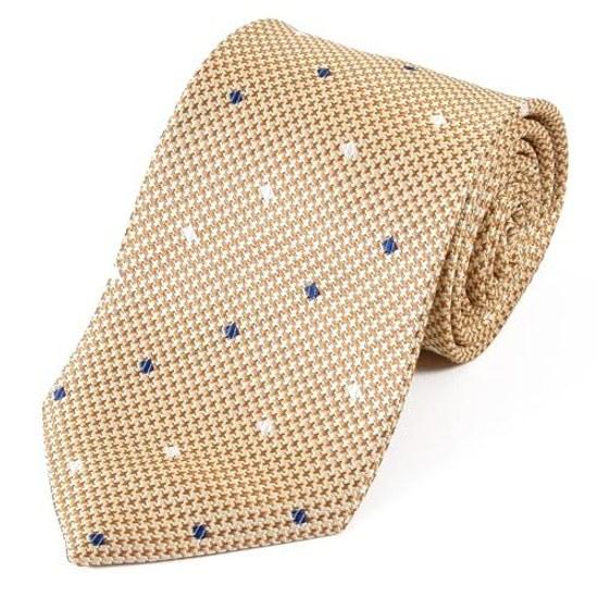 Michiko London Brand Tie Made Japan Nishijin Weaving 100 Silk Jacquard Weave Square Pattern.