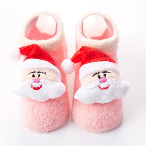 0-24M Christmas Socks Newborn Baby Boys Girls Socks Anti Slip Coral Fleece Short Socks for Babies Winter Warm Sock New