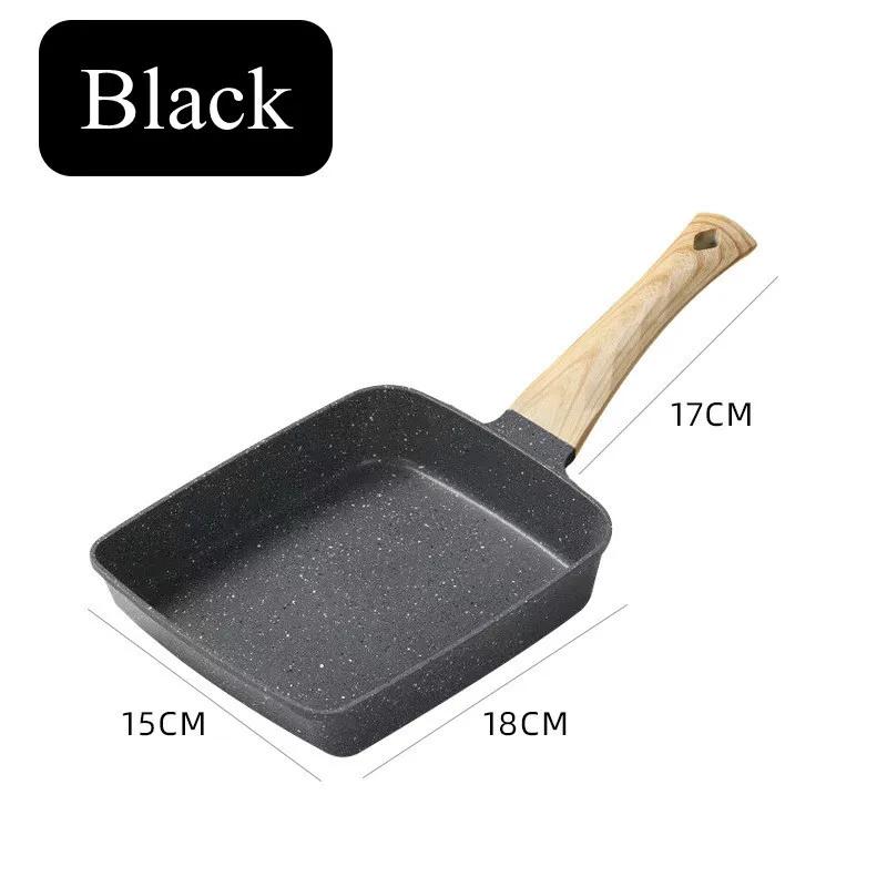 Japanese Rectangular Non Stick Frying Pan, Pan Non Stick Wheat Rice Stone Frying Pan, Anti Scalding Handle, Small Frying Pans