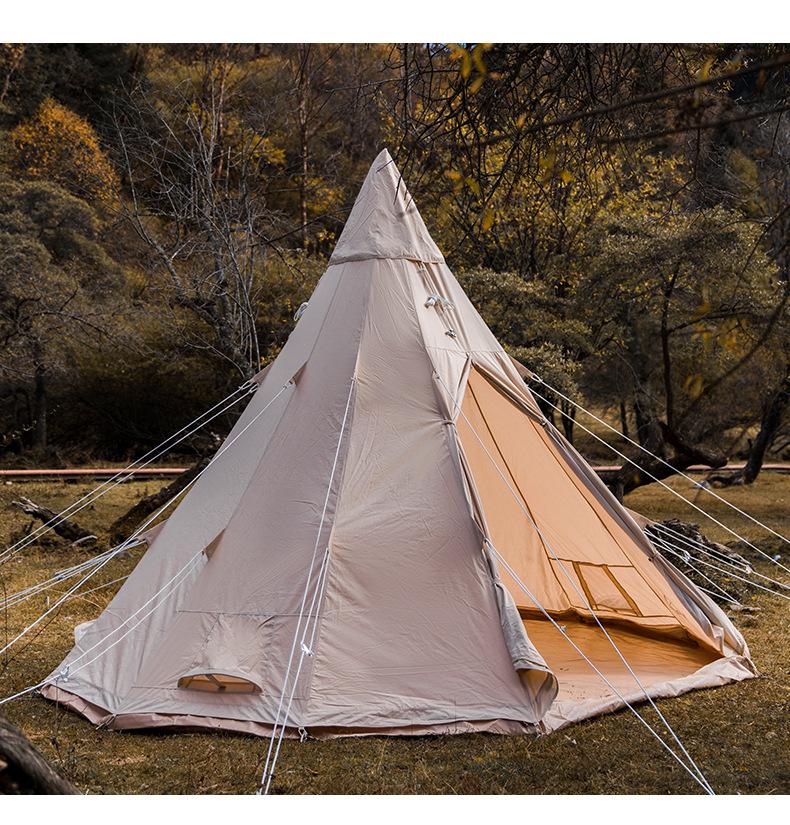 Mountain Guest Waterproof Luxury Camping Pyramid Tent - Polyester Cotton Canvas