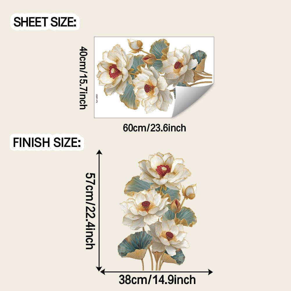 

Персонализированные рельефные наклейки на стену с лотосом и листьями лотоса для украшения и благоустройства ванной комнаты и туалета
