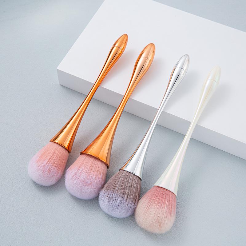 Rose Gold Small Waist Loose Powder Blush Brush - Soft Bristles Beauty Tool