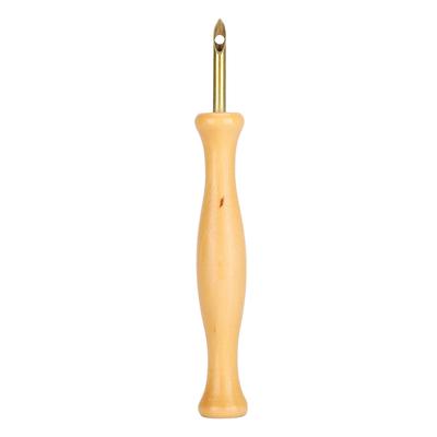 Tragbarer Punch Needle Strickstickerei Stift Einfädler Holzgriff Werkzeug zum Weben Nähen Filzen Handwerk