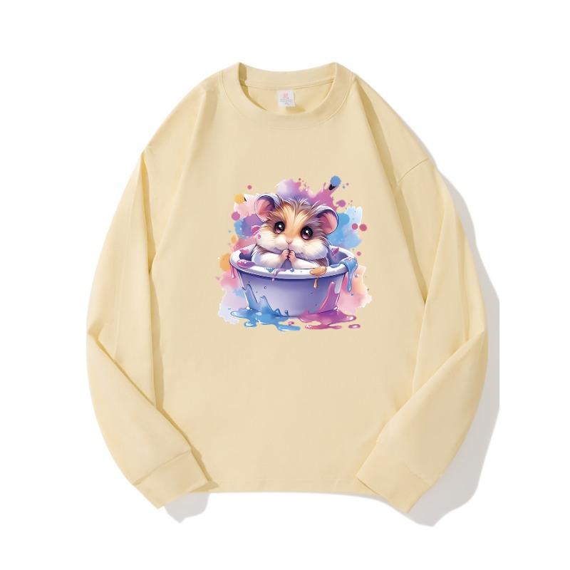 

Осенняя одежда Hamster, длинный рукав, чистый хлопок, новый мужской и женский топ, весенний внутренний слой, базовая рубашка, футболка с круглым вырезом и длинными рукавами XXL бежевый