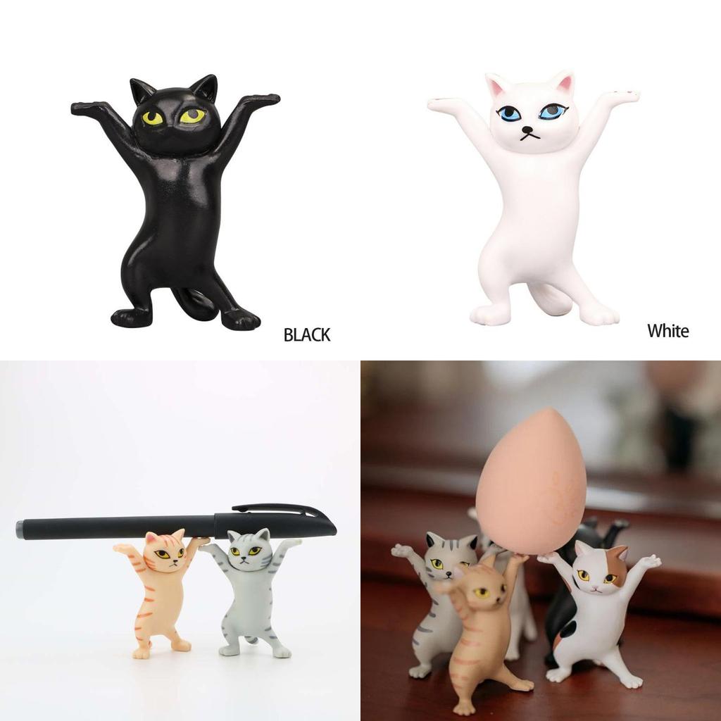 Adorable Cats Pen Holder Doll Ornament With Durable Plastic Earphone Support Stand For Airpods