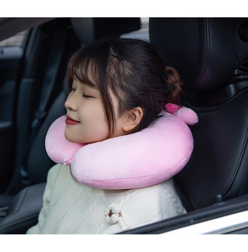 Urocza poduszka podróżna w kształcie litery U: Podróż, Drzemka w biurze, Kreskówkowa pluszowa poduszka pod szyję