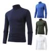 T-shirt da uomo a collo alto a maniche lunghe Sottile Monocolore Base Sottogiacca da uomo