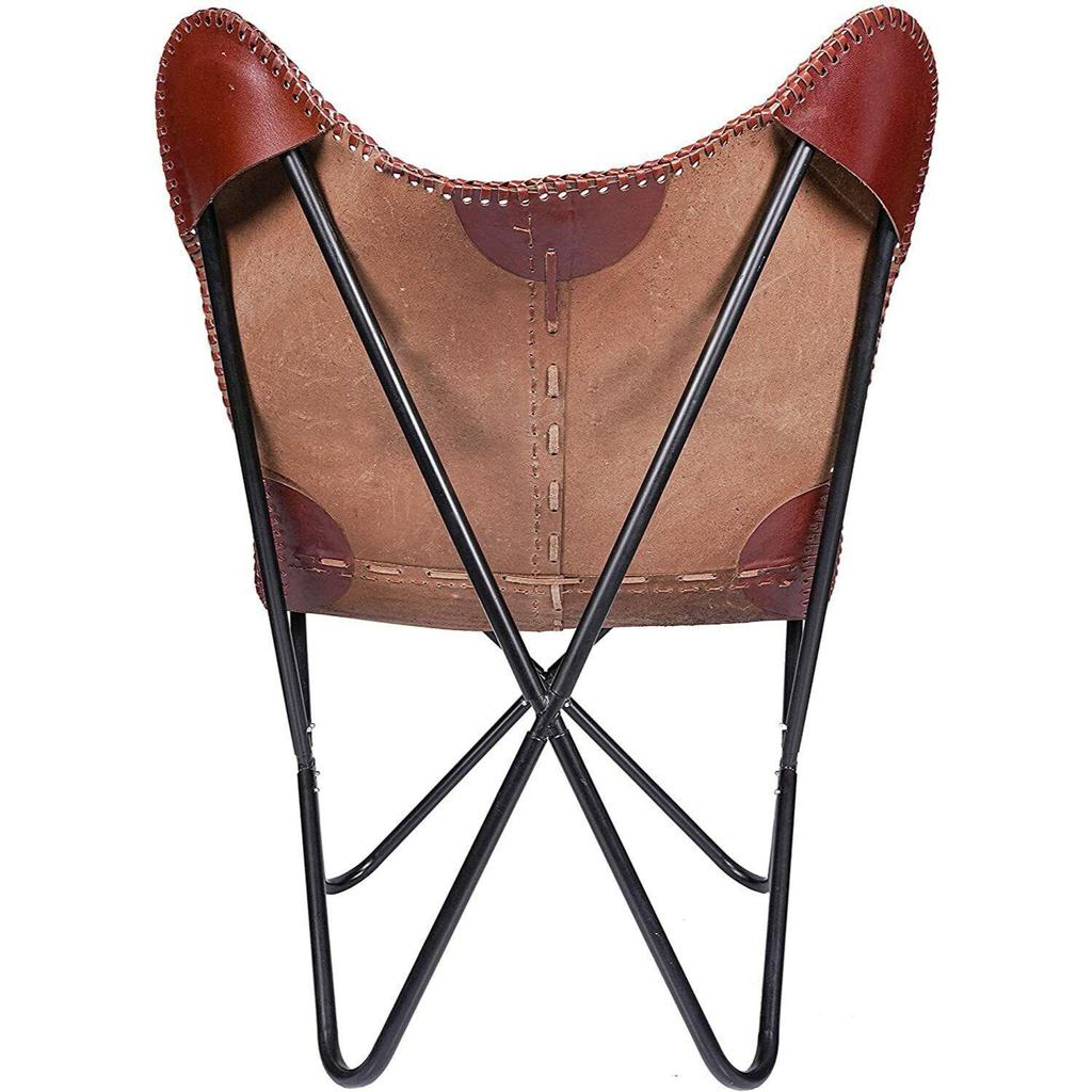 Leather Living Room Chairs-Butterfly Chair Brown Leather Butterfly Chair-Modern