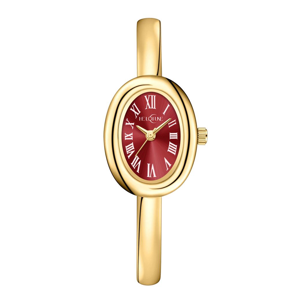Orologio Bracciale Heloiune Orologio al Quarzo Quadrante Piccolo Alta Gamma Scala Romana Ovale Orologio da Donna