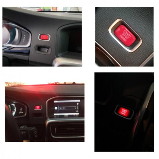 Gloss Red for For Volvo V40 V50 V60 V70 Car Engine Start Button Cover TH