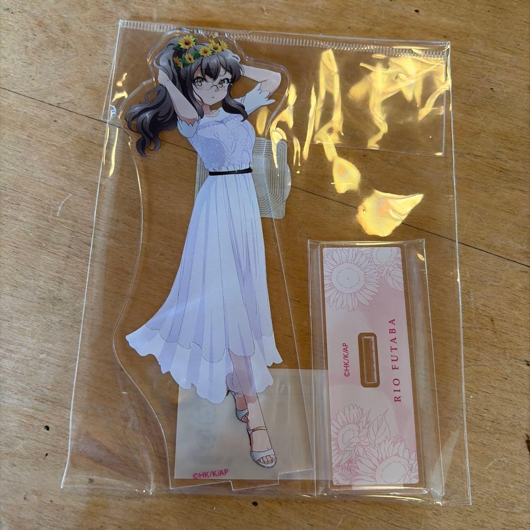 Used Rio Futaba Sunflower and White Dress BIG Acrylic Stand