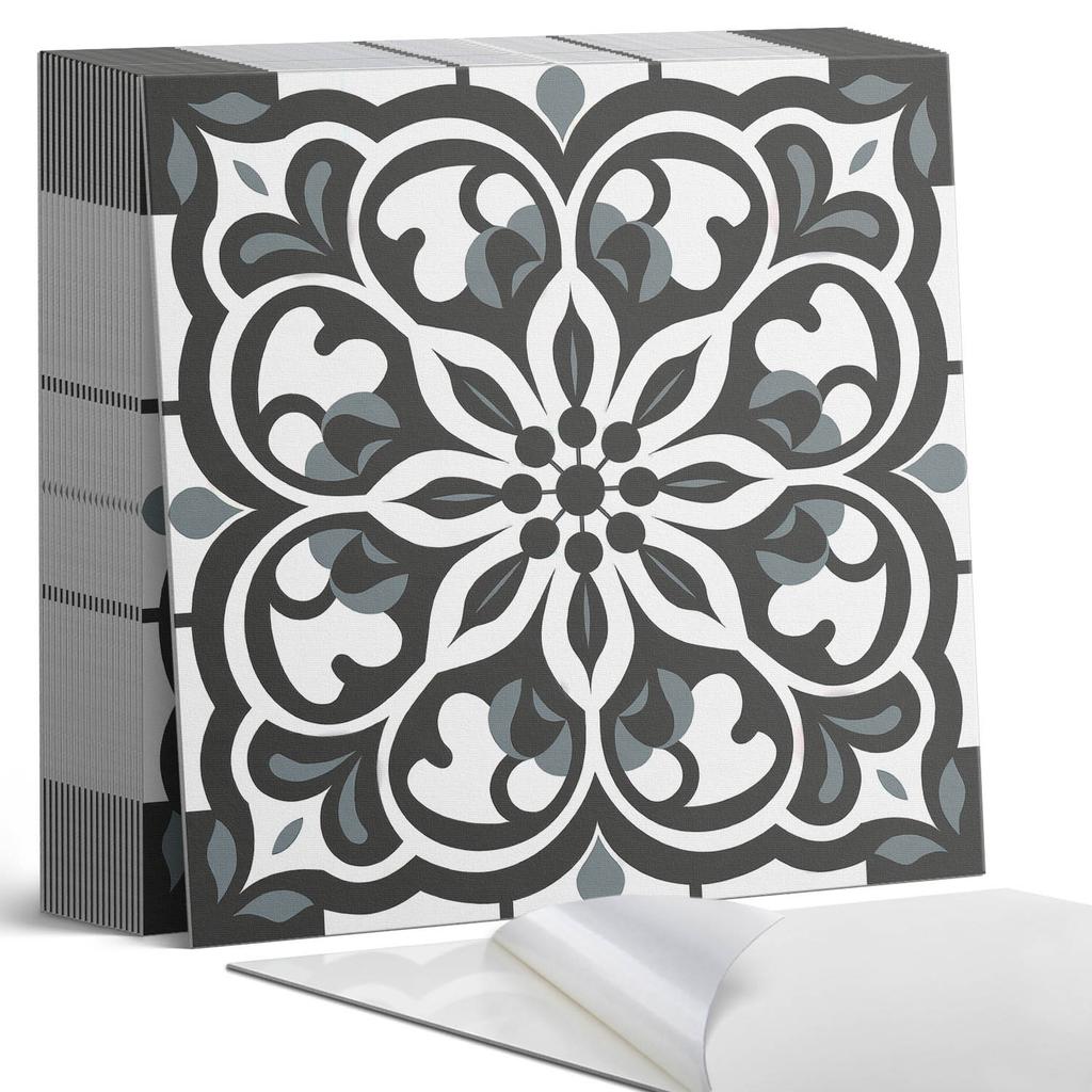 Samoprzylepne Kafelki Dekoracyjne Winylowe Do Domu Wzór Kwiatowy Z Ornamentami 20X20X20 Cm