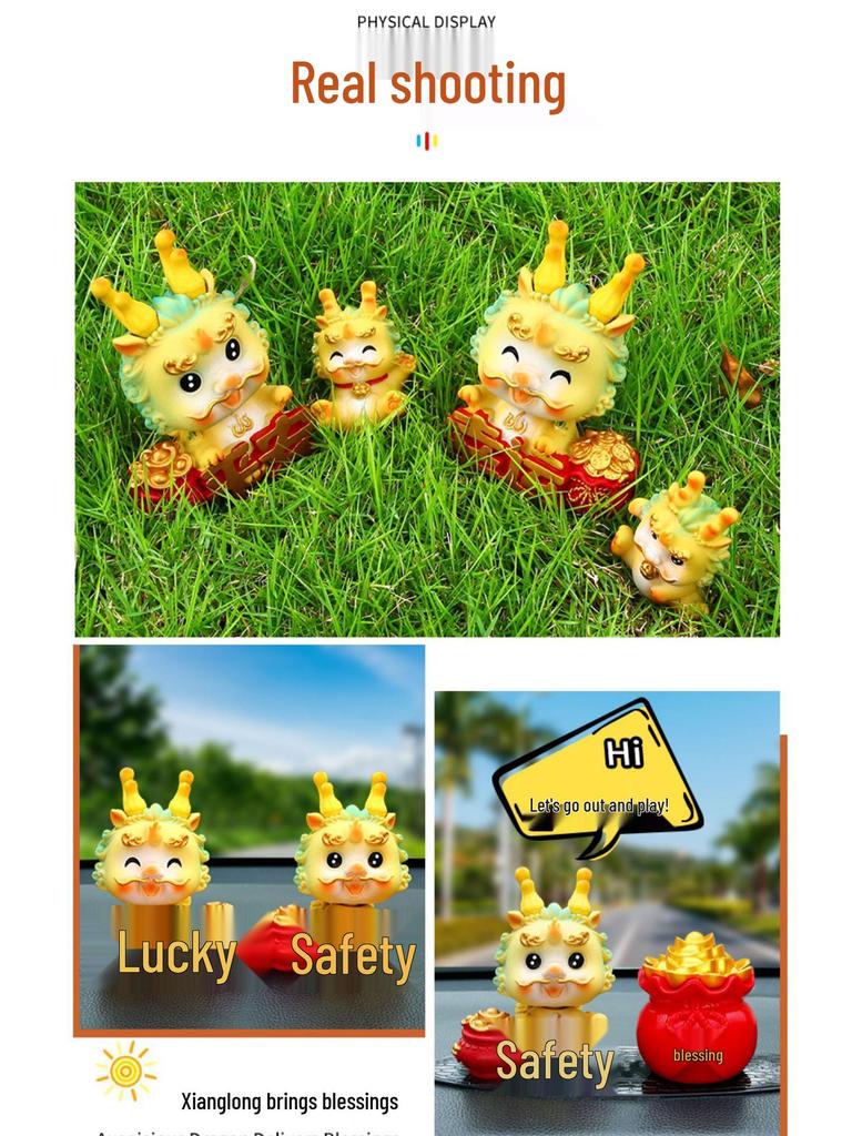 Year of the Dragon Bobblehead Doll - Car Console Ornament