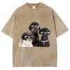 Coole Teddy-Hund T-Shirts Unisex Washed Tees Herren Damen Mode Lässige Kurzarm T-Shirts Baumwolle Oversized T-Shirt