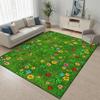 Spring Rug Fresh Grass Green Background Large Rug, Small Flowers Scattered Bloom Printed Carpet, Easy-To-Clean Room Mat,door Mat