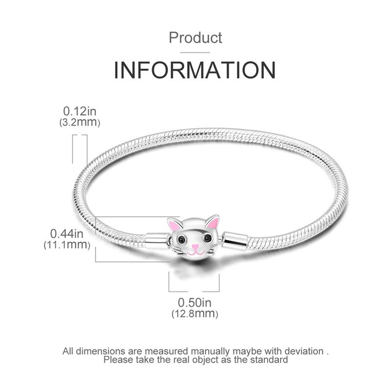 

Автентичний браслет із застібкою зі срібного ланцюжка зі змією S925 підходить для оригінальної європейської підвіски з бісеру своїми руками 17cm