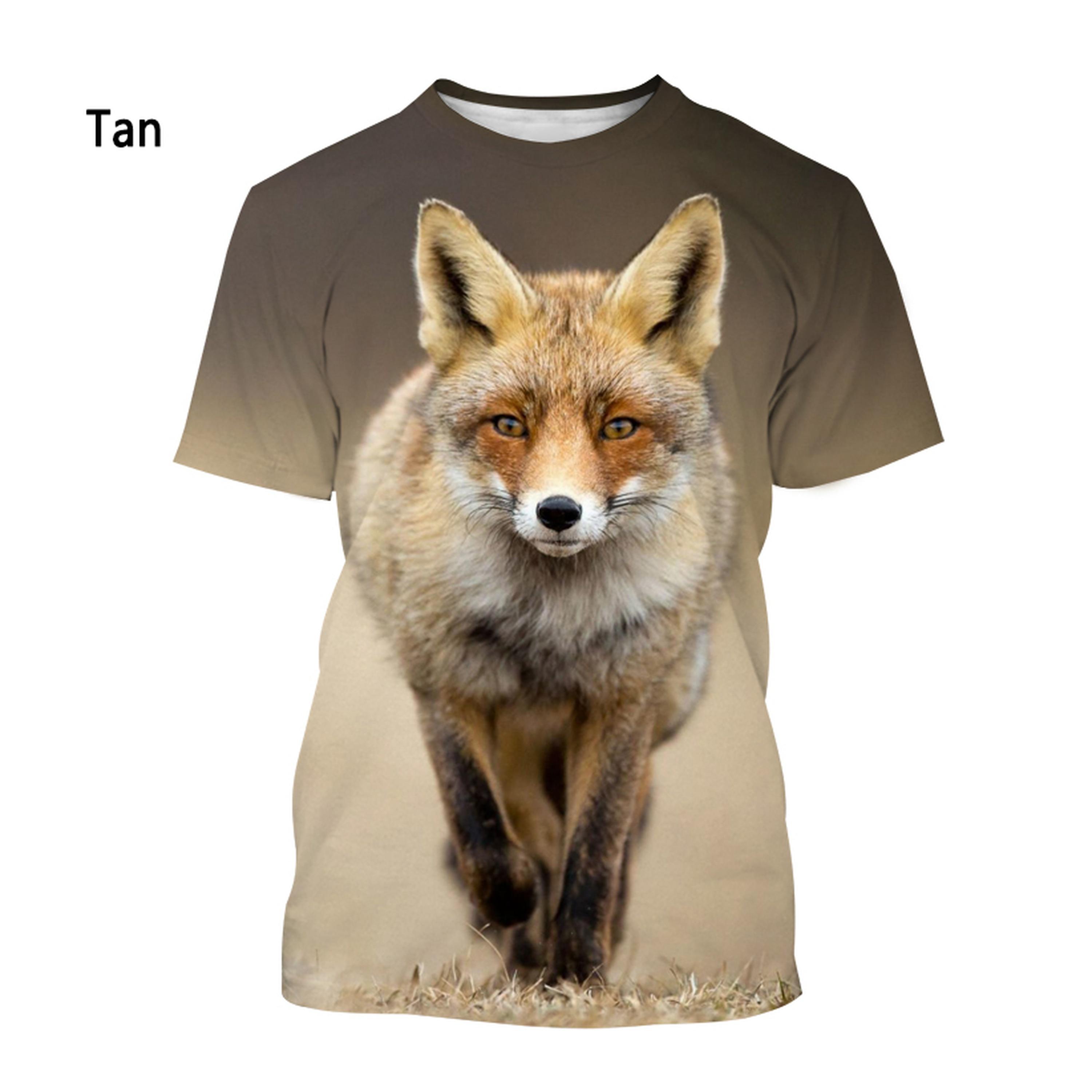 

2024 Модная футболка с 3D-принтом Футболка с изображением лисы для мужчин Повседневная футболка Дышащая мягкая и удобная футболка 6XL