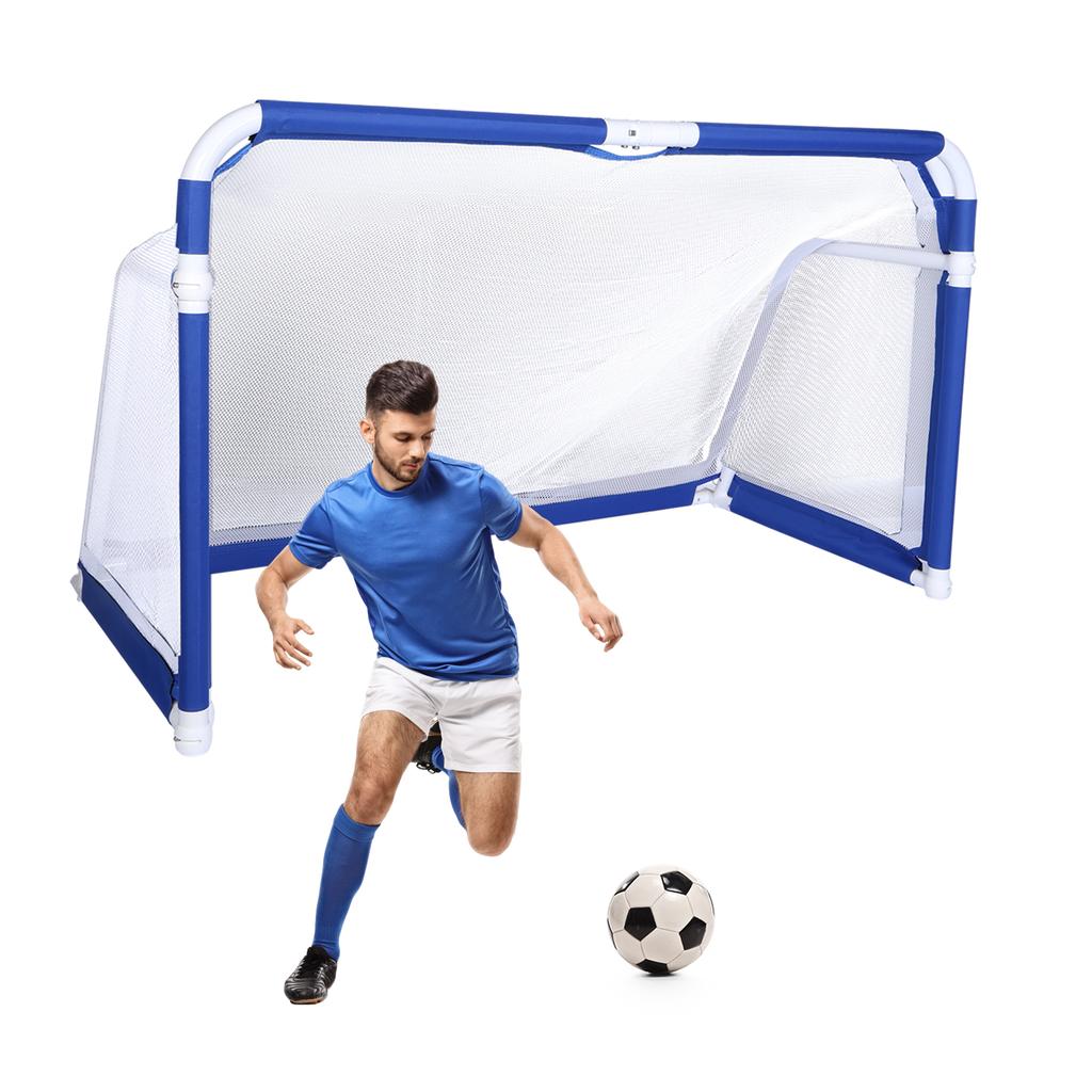 5x3 FT Aluminum Soccer Goal Portable Football Goal Quick Set Up Foldable Indoor/Outdoor Soccer Net for Backyard Kids and Adults
