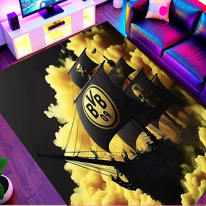 Borussia Dortmund Print Rug, Washable Floor Carpet, For Entryway Dorm Laundry Room Office Study, Home Decor Birthday Christmas Gift
