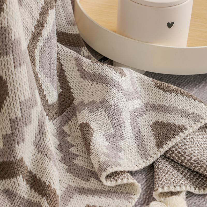 Throw Blanket for Couch - Soft Knitted Farmhouse Bed Throw, Cozy Knit Small Lightweight Blankets&Throws with Tassel for Woman,Home Decor,Bed,Chair,