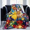 1pc, Pokemon Pikachu & Eevee Circular Patterned Throw Blanket, Perfect for Home Decor, Couch Cover, Outdoor Use, Travel, Camping, Car, Beach, Office N