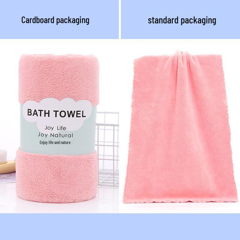 

Полотенце банное из микрофибры кораллового флиса, трикотажное основовязаным способом - Впитывающее, с логотипом на заказ для подарков 35*75cm【Regular Packaging】