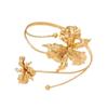 Floral Butterfly Orchid Bracelet Adjustable Flower Armband Fairy Open Arm Bangle  Gift