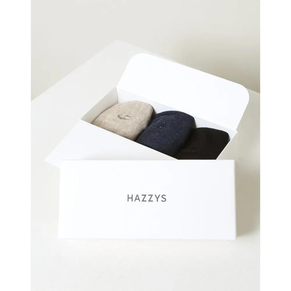 [26SS] Black Solid Cotton Blend Mid-calf Socks 3-Piece Set HISS6E220BK