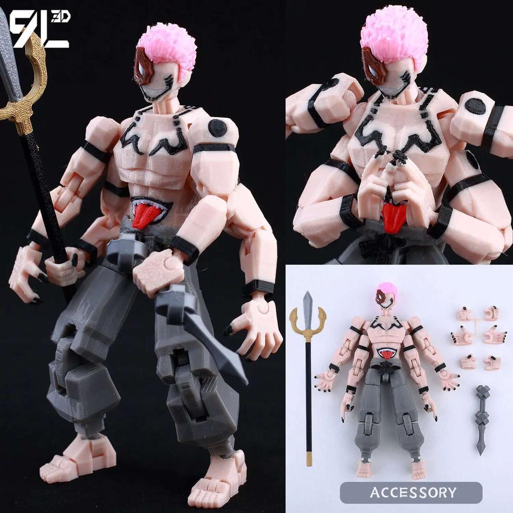 9L3D Jujutsu Kaisen Sukuna Yuji Φιγούρα Lucky13 Συλλεκτικό Παιχνίδι Anime Titan13 Με Πολλαπλά Αρθρώσεις Στάσης T13 Μοντέλο Βασιλιάς των Καταραμένων Δώρο