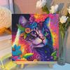 DIY Diamond Painting Cat with Flowers Cross Stitch Kit Mosaic Art Diamond Painting Full Circle Diamond Home Decoration