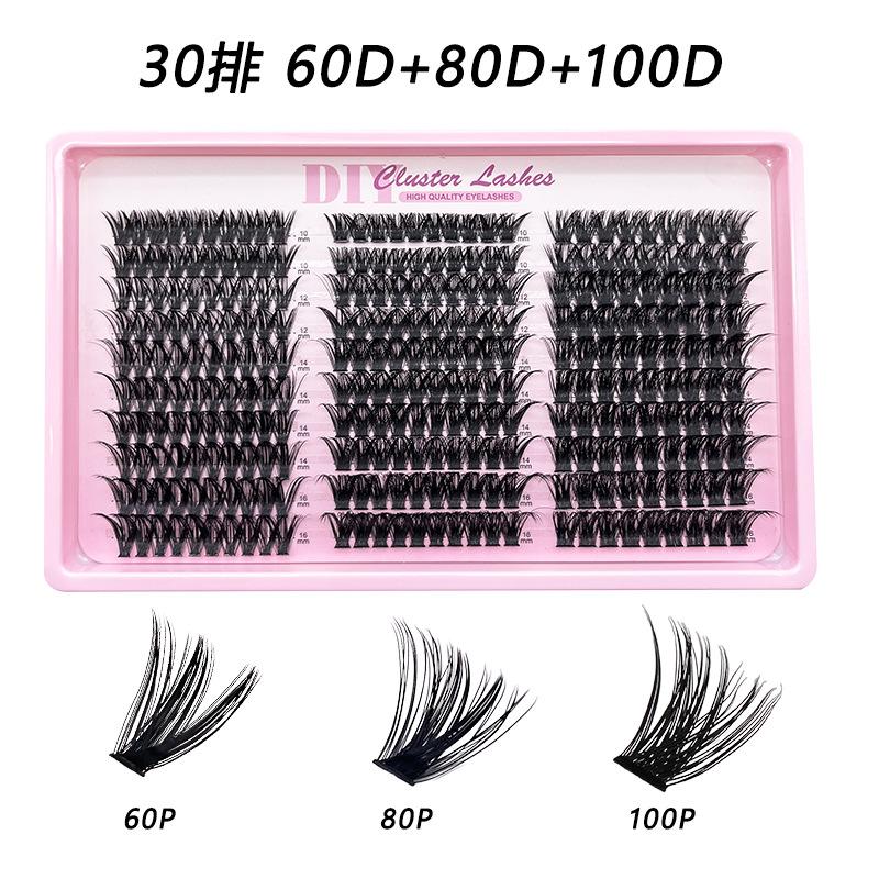 Flat False Eyelashes Stable Segmented Hairs 30P40P50P60P80P14 Rows Curled