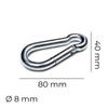 Zinc-plated Firefighter Carabiner Ø8mm X 8cm Edm