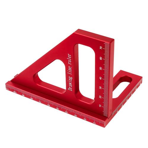 KETIPED 3D Multi-Angle Measuring Ruler, 4.4" X 3.1" Aluminum Alloy Woodworking Square Protractor, Carpenter's Tool