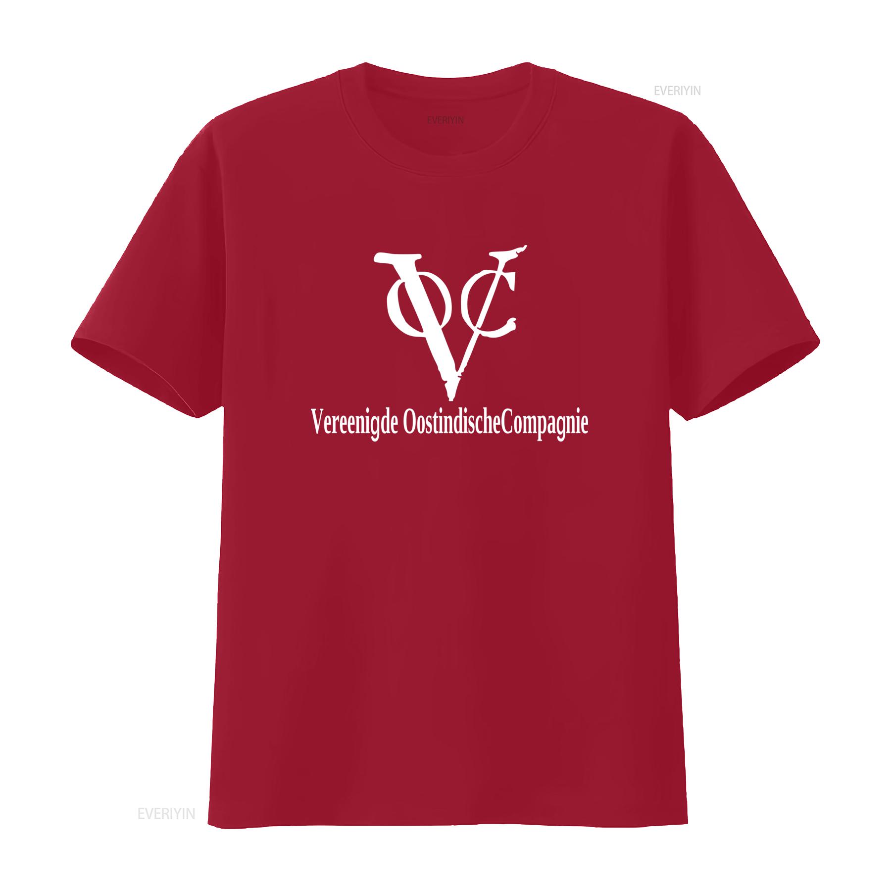ZheXiong TEE VOC Vereenigde Oostindische Compagnie Vintage Stijl Print T-shirt voor Mannen en Vrouwen 33205 vintage Gewassen Unisex Veelzijdig M