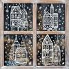 4pcs Snowflake Decals Window Decoration Large Christmas Window Clings Party Ornaments Double-Sided Xmas 20x30cm