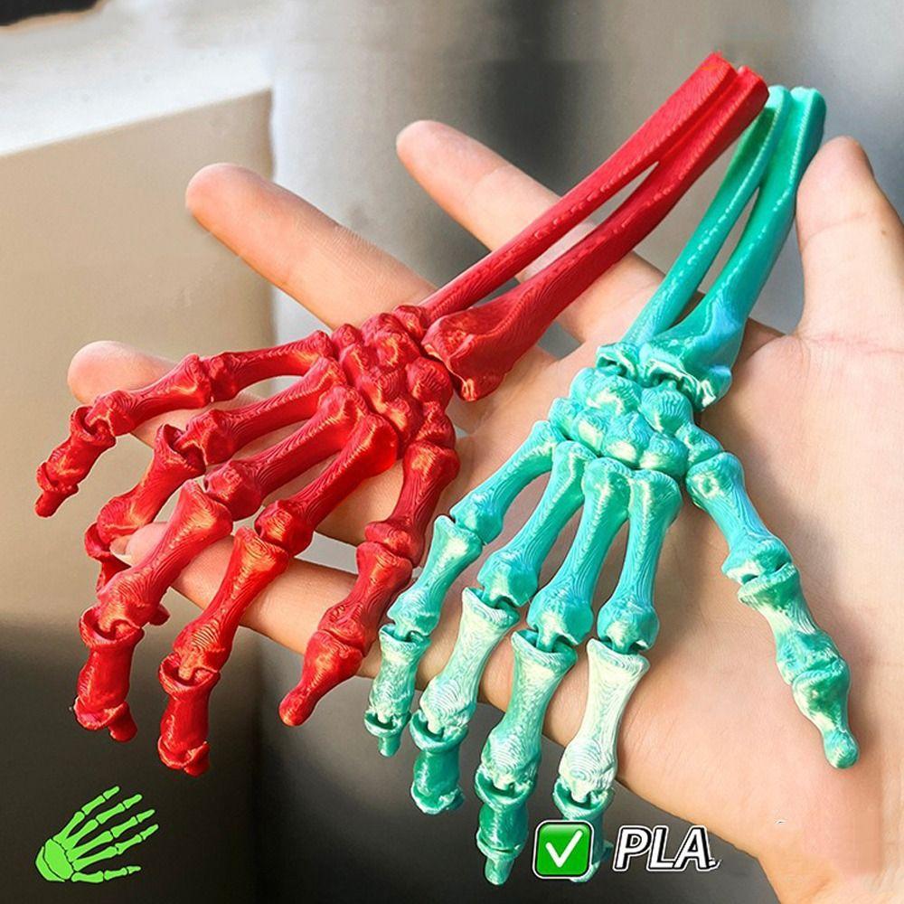 Spooky Movable Joint Skeleton Claw 3D Printed Human Skeleton Palm Model  Home Desktop Decor
