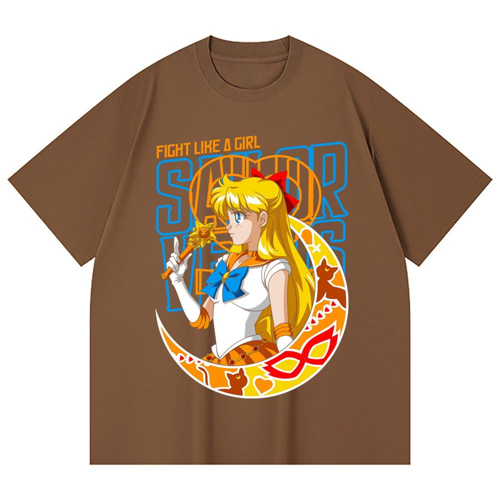 230 Gsm 100% Cotton Sailor Moon V5 Venus Print Unisex Heavy Cotton T Shirt