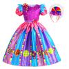 Girls Purim Festival Lollipop Costume Chidrens Puff Sleeve Candy Costume Kids Sweet Lollipop Print Birthday Party Dresses