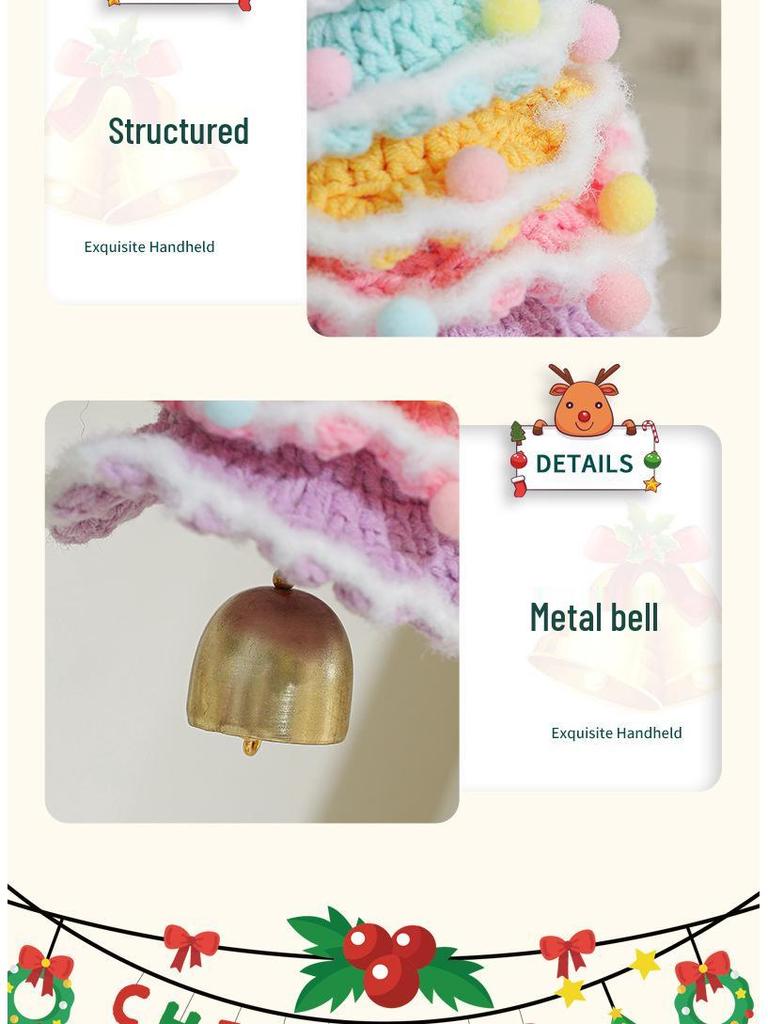 Cross-border Plush & Yarn Crochet Christmas Ornaments, Small Tree Decor & Car Pendants
