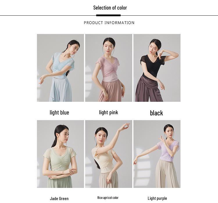 Top de Manga Curta para Dança Moderna Feminino