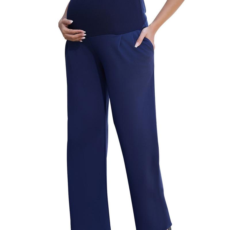 

Fleece-Lined Maternity Pants - New European & American Style L темно-синього кольору