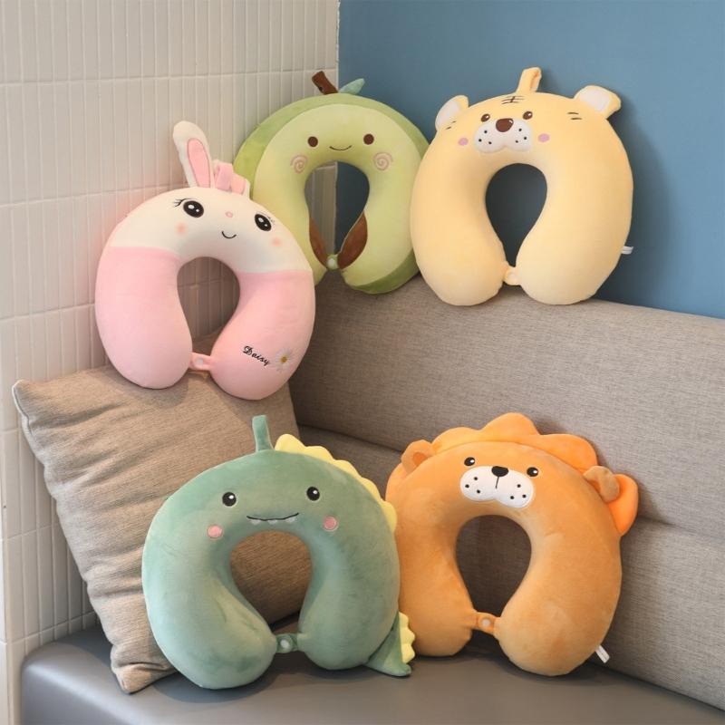 Ushaped Travel Pillow Cartoon Animal Neck Pillows for Travel Office Work Home