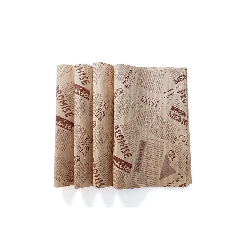 Olejový papír s vlastním vzorem | 50 kusů Vintage novinový vzor Prezentační papír | Vintage olejový papír