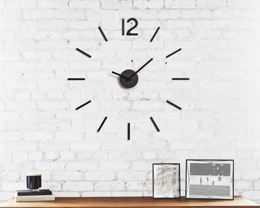 Umbra Wall Clock Stylish Stick Wall Clock Wall Decor Art DIY Analog Silent Overseas Interior Korean Interior BLINK 21005400040 Black
