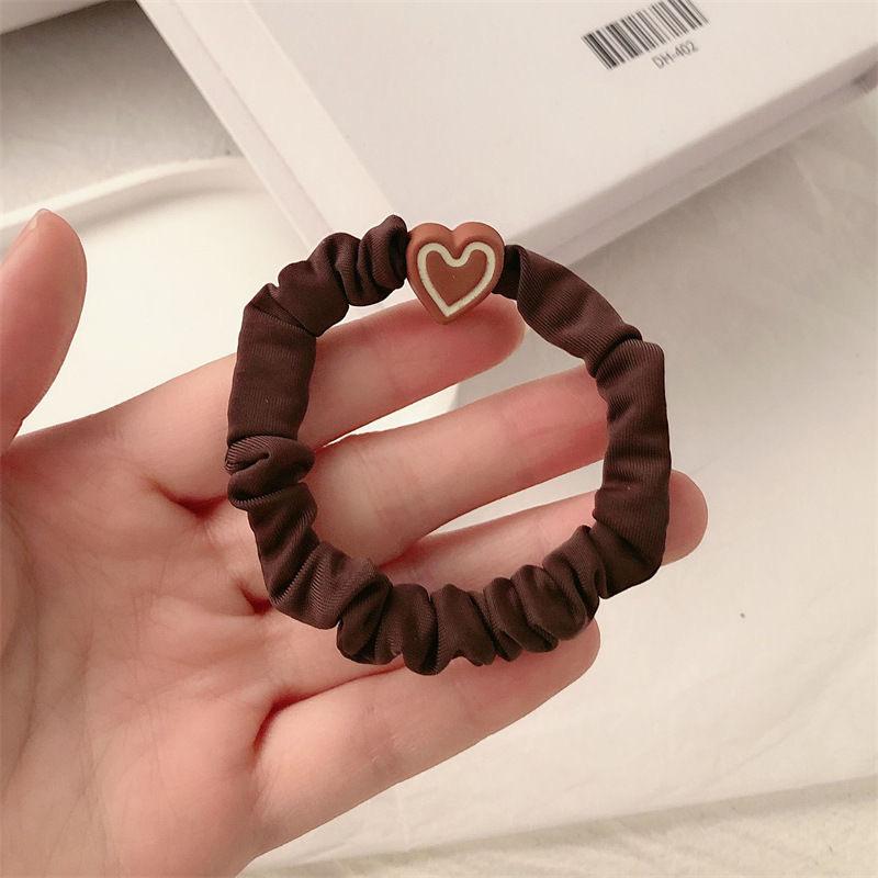 High-Elastic Heart & Intestine Pattern Hair Tie - Durable Rubber Band for Girls