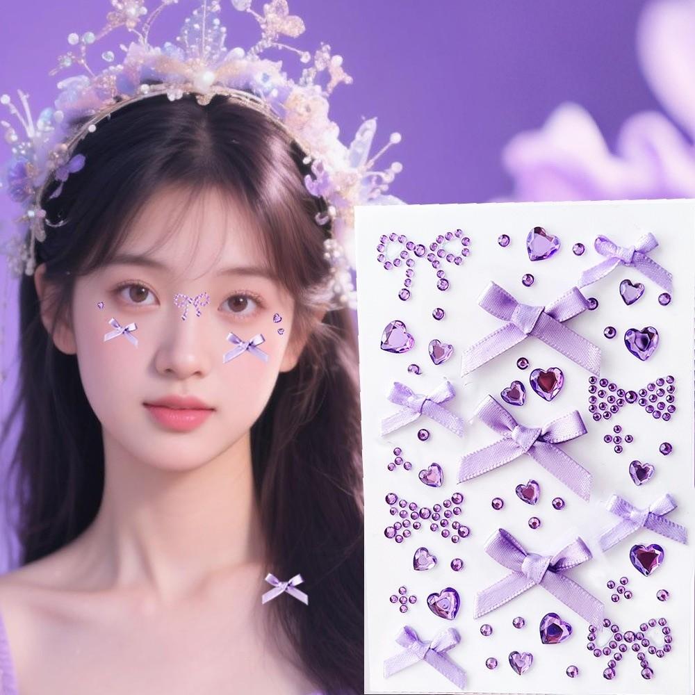 Sparkling Face Temporary Tattoos Rhinestone Face Tattoo Sticker Photocard Sticker Men Women
