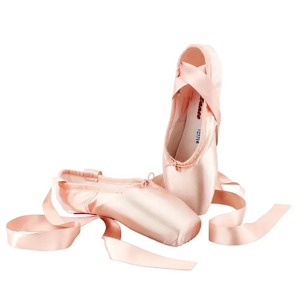 Child And Adult Ballet Dance Shoes Girls Ballet Pointe Shoes Professional With Ribbons Shoes Series Classic Woman Ballet Shoes